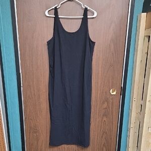 Parasuco Size XL Black Sleeveless Midi T-Shirt Maternity Dress